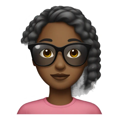 a black girl with cute sunglasses on sticker