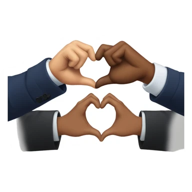 Donald Trump and Kamala Harris making a heart with their hands sticker
