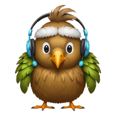 kiwi bird ai agent with headphone sticker