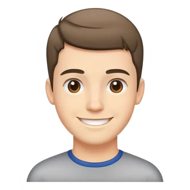 A young man with two block hair cut smiling sticker