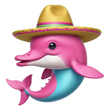 Delfin rosado con sombrero  sticker