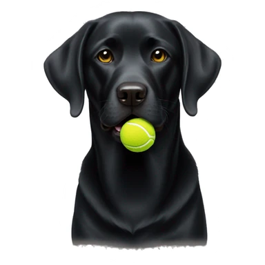 Black lab with tennis ball sticker