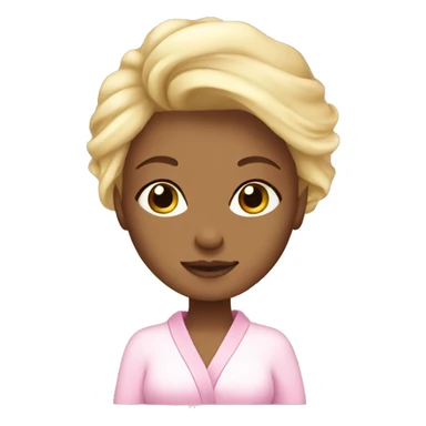 blonde girl spa day pink sticker