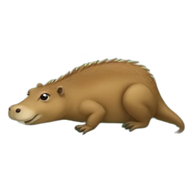 Capibara sur un crocodile sticker