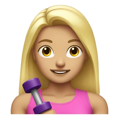Blonde girl with dumbbells  sticker