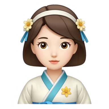 woman in white hanbok sticker