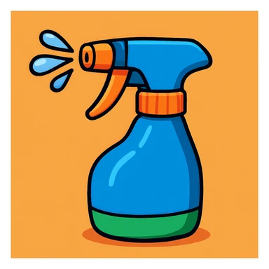water sprayer, cartoon style sticker