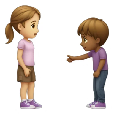 A boy saying sorry to a girl sticker