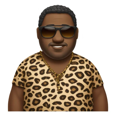 One chubby African guy, with leopard print clothing and sunglasses  sticker