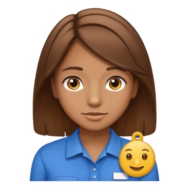 Give Linnea brown hair and a nametag that says Linnea sticker