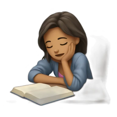 studing sleepy girl sticker