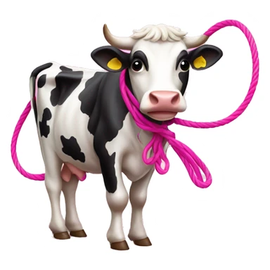 cow with a pink lasso sticker