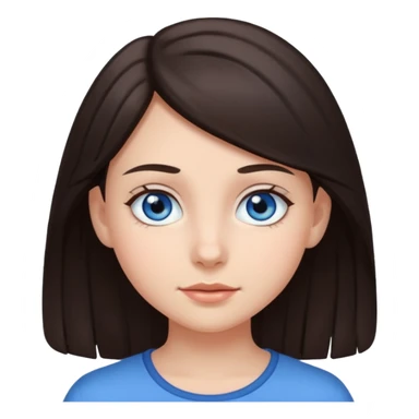 Une fille ado avec les cheveux brun foncé,la peau claire et les yeux bleu grsi sticker