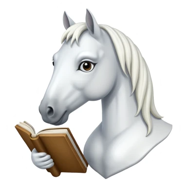  white horse with book sticker