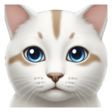 White cat with brown stripes and blue eyes sticker