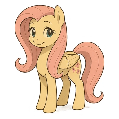 Fluttershy standing and smiling sticker