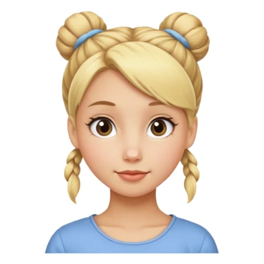 blond girl with bun  sticker