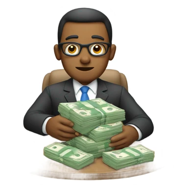 Banker counting money sticker