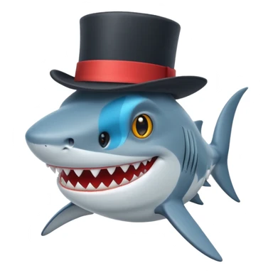 Shark with a top hat kwe sticker