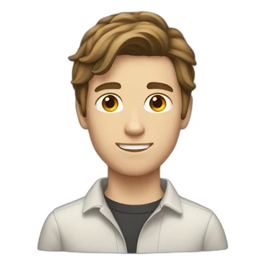 White teenage guy with brunette hair  sticker