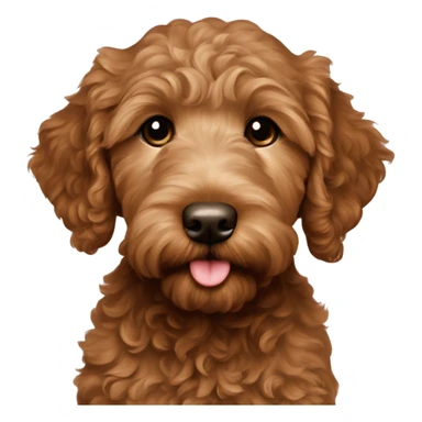 Reddisg brown goldendoodle puppy sticker