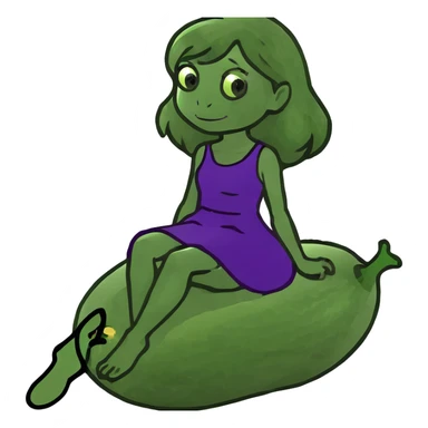 girl on eggplant  sticker