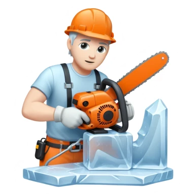 Sculptor with chainsaw,Ice Sculptors sticker
