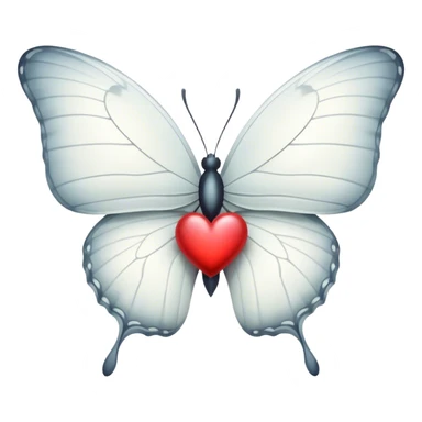 white butterfly heart sticker