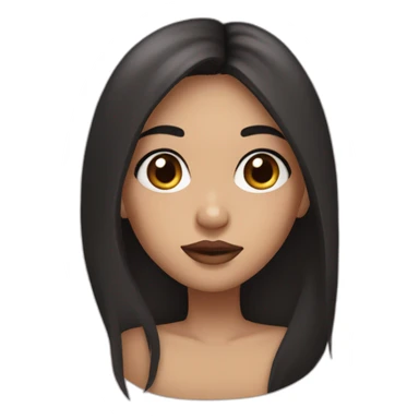 Girl with big brown eyes, long black hair and full lips   sticker