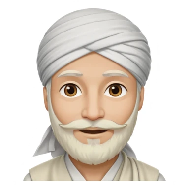 mullah wise elder with a gentle smile wearing a turban sticker