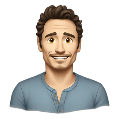 james franco cartoon wearing shirt sticker