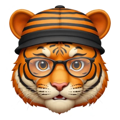 Un tigre enfadado con una mesa de dj . Lo quiero más profesional con unos audífonos y cara de astuto . Mejor con un sobrero y sin audífonos y con unas gafas  sticker