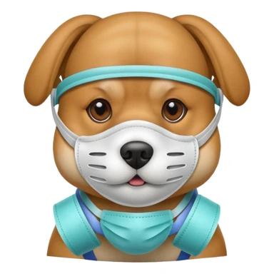 dog Wearing Medical Mask sticker