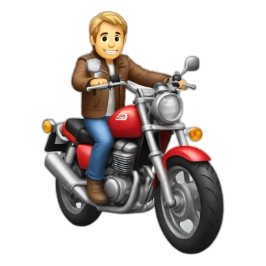 A middle age man on motorcycle honda Red 250 1885  sticker