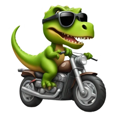 Dinosaur with sunglasses riding a motorcycle  sticker