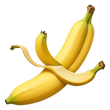 Design an emoji of a banana 🍌 slipping on its own peel, mid-air, shocked face. sticker