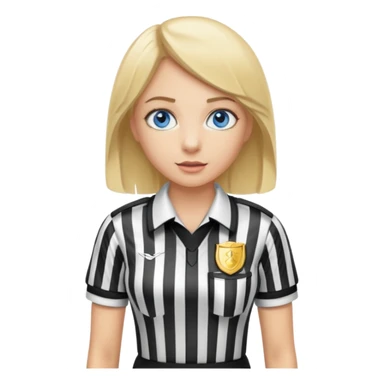 blue eyes blonde girlIN REFEREE UNIFORM STANDING UP  sticker