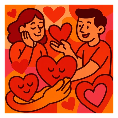 the concept of love, interpreted in a creative and visually engaging way, vibrant toon style, colorful, expressive, warm colors sticker
