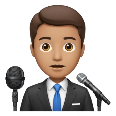newsroom, news anchor with mic sticker