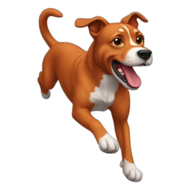 red dog jumping sticker