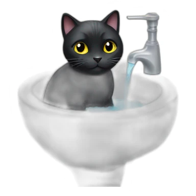 Black cat on lavabo sticker