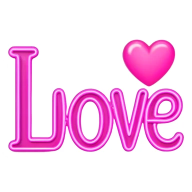 Pink neon sign with the word love sticker