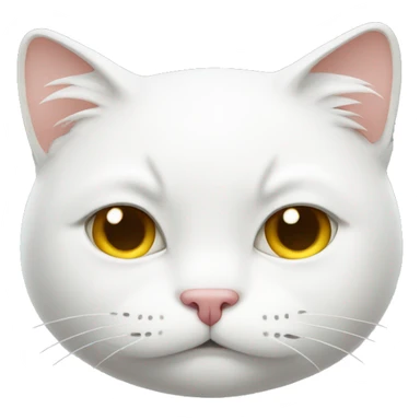 Sleepy white cat sticker
