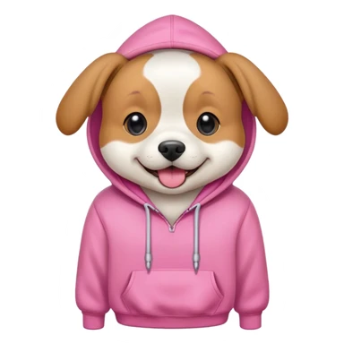 Dog wearing pink hoodie sticker