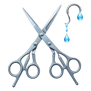 A pair Scissors with water dripping off them sticker