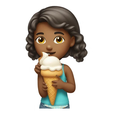a young girl with ice cream sticker