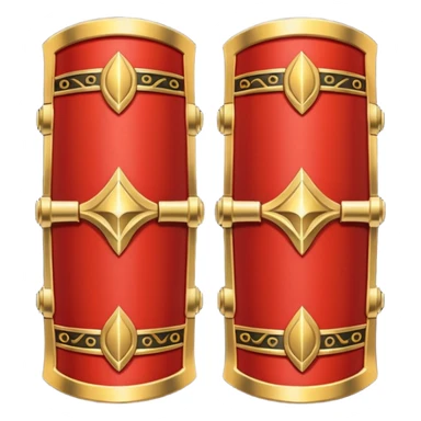 Ares bracers object icon, pair of ancient Greek war bracers, red black gold theme, engraved patterns, heavy armor style, 3D cartoon, mobile game icon style, centered, clean background, no text, no watermark

 sticker