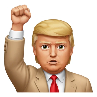 donald trump's fist held high in the air with fully extended arm after assassination attempt sticker
