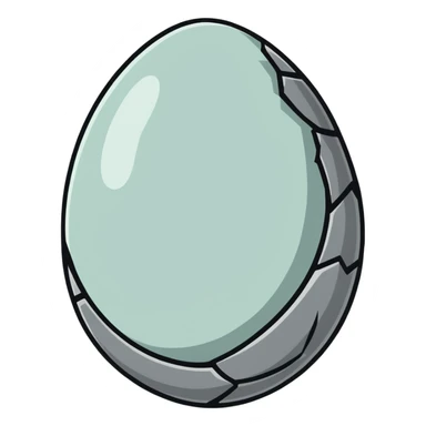 grey stone dragon egg with a crack sticker
