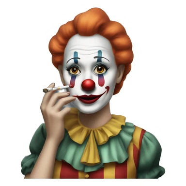 Woman clown smoking  sticker